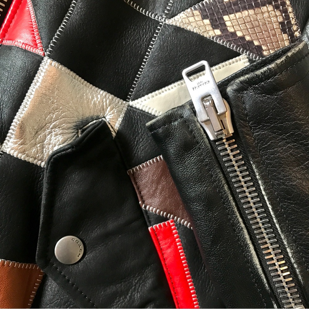 Coach 1941 Shearling Leather Patchwork Bomber Jac… - image 4